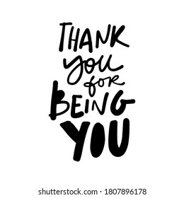 Thank You Being You Hand Lettering Stock Vector (royalty Free 