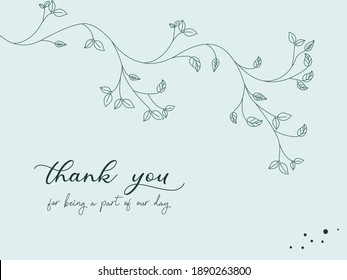thank you for being a part of our day. thank you card illustration vector.