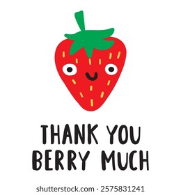 Thank you berry much. Card design for Valentine's day. Vector illustration on white background.