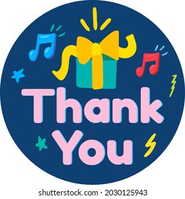 Thank you for birthday gift lettering text vector