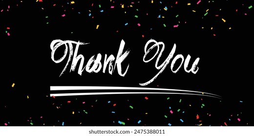 Thank you with Black And Party paper Background