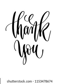 thank you - black and white hand lettering inscription text for coffee house design, calligraphy vector illustration