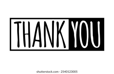 thank you, black and white hand written stamp, social media post template