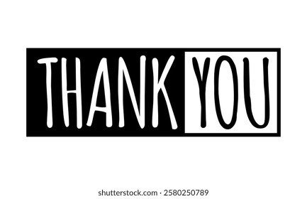 thank you, black and white hand written stamp, social media post template