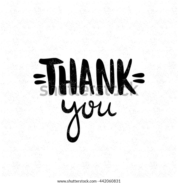 Thank You Black White Lettering Decorative Stock Vector (Royalty Free ...