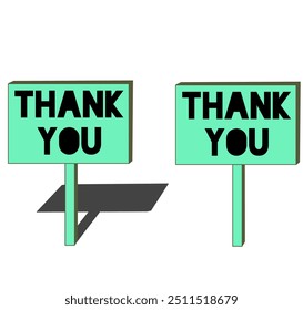 thank you board with shadow and without shadow