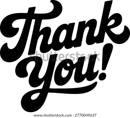 Thank you bold lettering modern script design