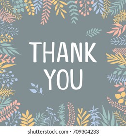 Thank You Branches Twigs Botanical Frame Stock Vector (Royalty Free ...