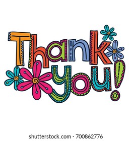 Thank You Bright Lettering Spring Flowers Stock Vector (Royalty Free ...