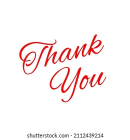 Thank You Bright Red Script Lettering Stock Vector (Royalty Free ...