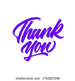 thank you brush calligraphy handdrawn type for greeting card,brochure,flyer,etc.vector design