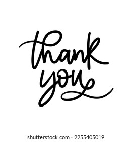 Thank you ,brush calligraphy, Handwritten ink lettering. Hand drawn design elements,Vector typography quote isolated on white background ,Vector illustration EPS 10