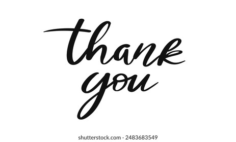 thank you brush calligraphy, Handwritten ink lettering. Hand drawn design elements,Vector typography quote isolated on white background ,Vector illustration EPS 10