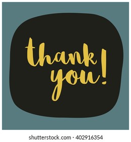 Thank you Brush Lettering Vector Template
