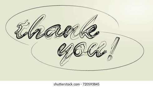 Thank you brushed letters. vector illustration