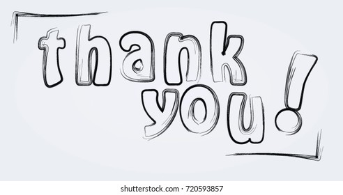 Thank you brushed letters. vector illustration