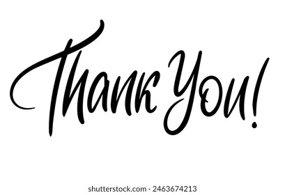 Thank You Brushpen Lettering. Thanks Italic Oblique font vector. Calligraphy script. Expressive Fancy slanted Hand written typeface. Thanksgiving day.
