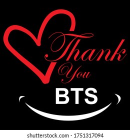 Thank you BTS for the beautiful SMILE, your inspirational message symbol for all, vector illustrations