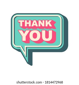 Thank You Speech Bubble Sticker Label Stock Vector (Royalty Free ...