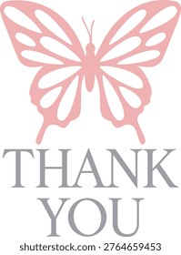 Thank You | Butterfly Thank You Art | Vector Design