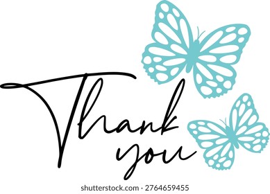 Thank You | Butterfly Thank You Art | Vector Design