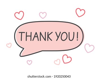 Thank You bwritten in bubble speech- vector illustration