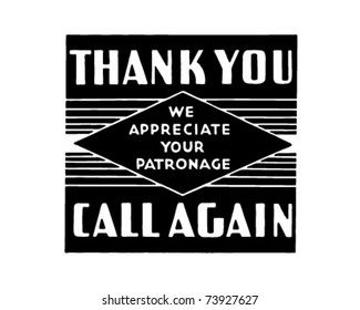 Thank You Call Again 2 - Retro Ad Art Text Banner