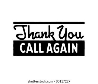 Thank You Call Again 5 - Retro Ad Art Banner