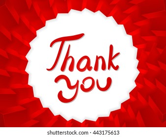 Thank You .Calligraphic design. Hand drawn vector element for t-shirt, flyer, poster, card.