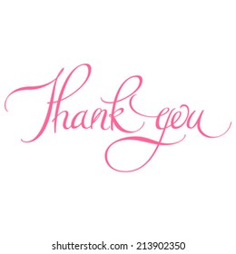 Thank you calligraphic hand lettering