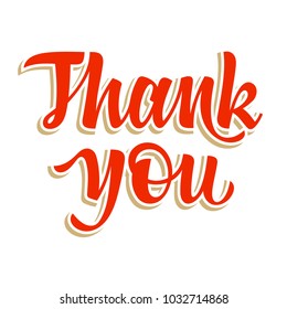 Thank You calligraphic inscription, hand drawn lettering. Thank You card. Vectors