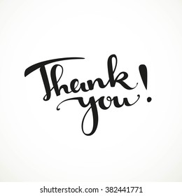 Thank you calligraphic inscription on a white background