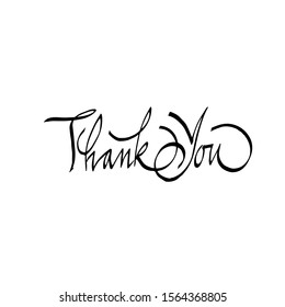 thank you calligraphic inscription for postcard. vector