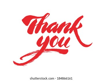 "Thank you" calligraphic lettering