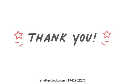 Thank you calligraphic lettering design. Thanks message vector in trendy style.