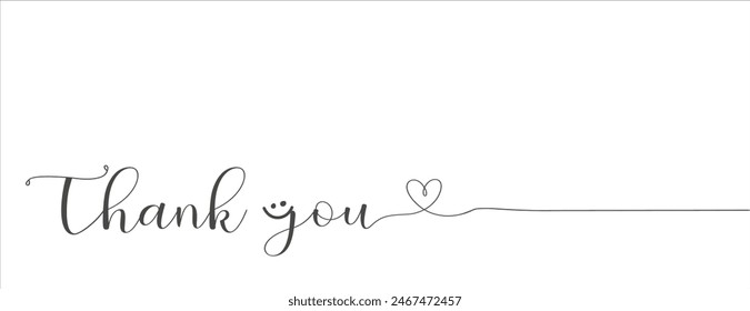  Thank you calligraphy banner vector 