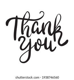 Thank You calligraphy. Brush painted letters. Vector illustration.