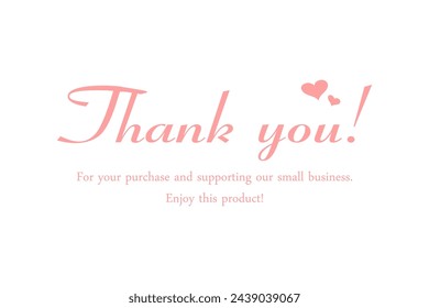 Thank You calligraphy. Brush painted letters. Thank you for the order. Greeting card. Enjoy the product banner. Vector illustration.