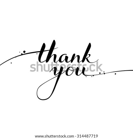 Thank You calligraphy. Brush painted letters. Vector illustration.