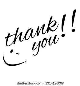Thank you calligraphy. Thank you card. Vector thank you text illustration