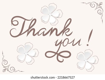 Thank You calligraphy. Thank you card. Vector illustration.