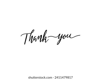 Thank You calligraphy. The concept of self belief is a positive attitude. Thank You handwritten isolated on a white background.