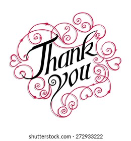 Thank you - calligraphy. Hand lettering.
