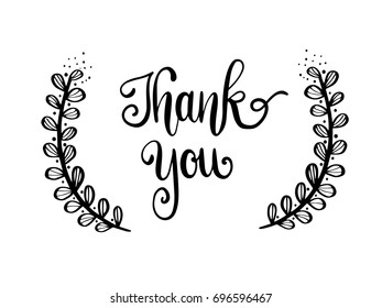 Thank You Calligraphy Hand Lettering Vector