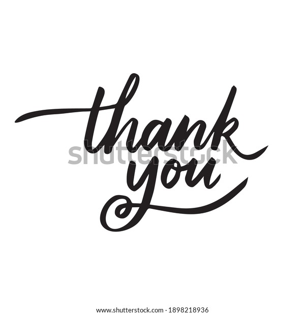 Thank You Calligraphy Handwritten Brush Use Stock Vector (Royalty Free ...