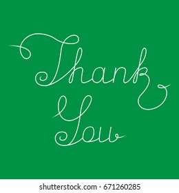 Thank you calligraphy. Handwritten design of thank you lettering. Vector Illustration 