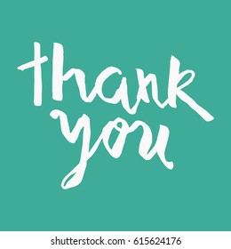 Thank You calligraphy handwritten inscription. Thank You card. vector illustration