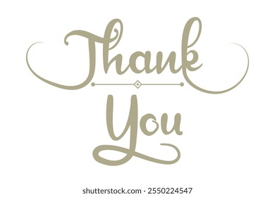 Thank you calligraphy. handwritten thank you note vector. EPS 10.
