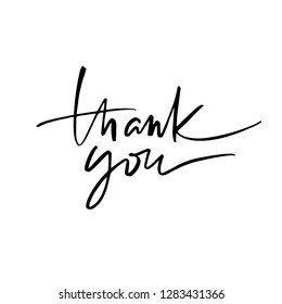 Thank You calligraphy inscription. Modern brush calligraphy. Vector lettering Thank You.