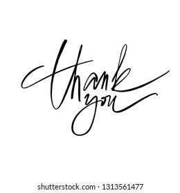 Thank You calligraphy inscription. Modern brush calligraphy. Vector lettering Thank You.